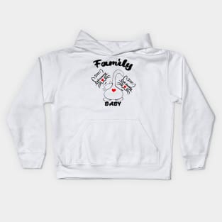 Proud Cat mom and Cat Dad and the kitten baby - The cat family ? With love and hearts Kids Hoodie